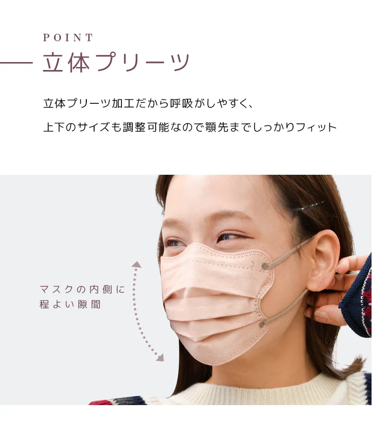 【ふつうサイズ】【オールドレース×ソフトブラウン】【100枚セット】お買い得　訳あり品　数量限定　箱潰れ ジュエルフラップマスク 4Dマスク カラーマスク WEIMALL