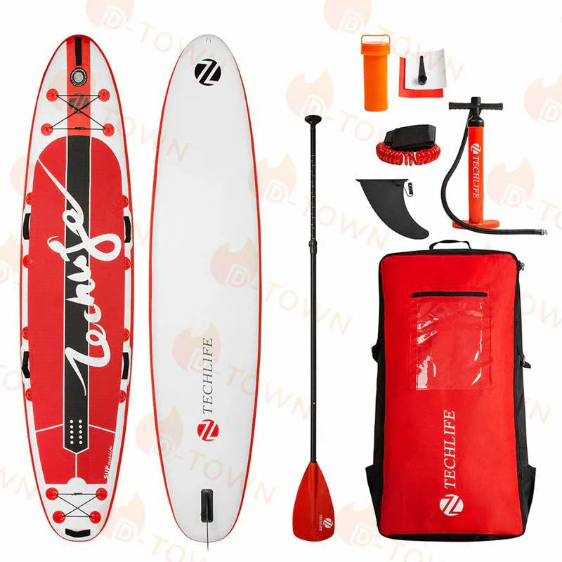 即納商品 サーフボード インフレータブル supボード SUP サップ 初心者 中級者 滑り止め 7点セット SUPボード ヨガ 釣り 海 夏 アウトドア スポーツ w056A(レッド)