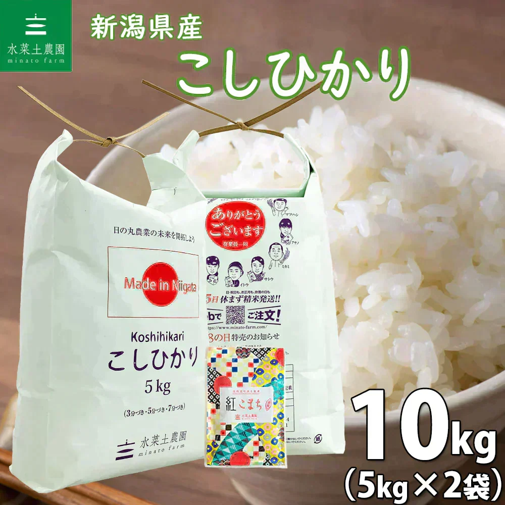 新潟県産 こしひかり 精米10kg（5kg×2袋） 令和7年産 【古代米プレゼント付き】