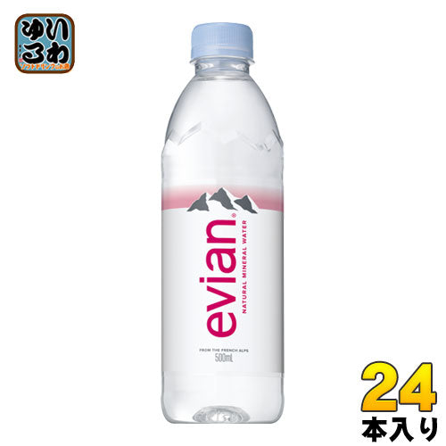 エビアン 500ml ペットボトル 24本入 ナチュラル ミネラルウォーター 硬水 フランス産 evian 伊藤園 正規輸入品