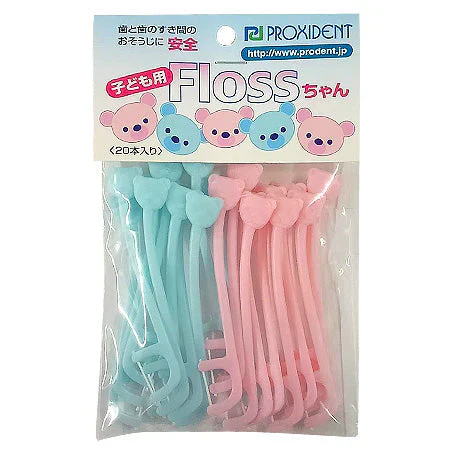 デンタルフロス 小児用 乳歯に最適なフロス Flossちゃん 20本入 × 6個セット【メール便送料無料】
