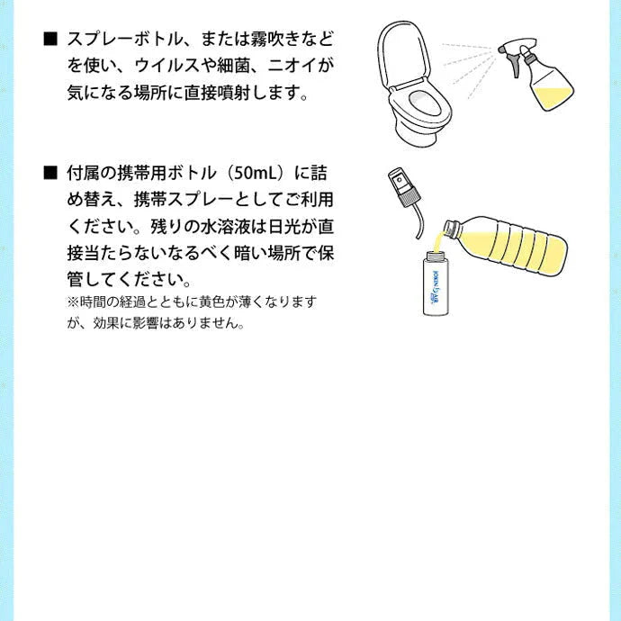 DAIAN ダイアン JOKIN AIR MIST 除菌エアーミスト500ml用 (携帯スプレーボトル1本(50ml)＋錠剤1個(50ml×10本分))  空間除菌 二酸化塩素 日本製 除菌スプレー【メール便送料無料】