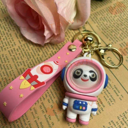 キーホルダー 宇宙員 宇宙飛行士 バッグ飾り 誕生日プレゼント かわいいキーホルダー カップルキーホルダー 宇宙飛行士 シリコンキーホルダー w451A(ピンク)