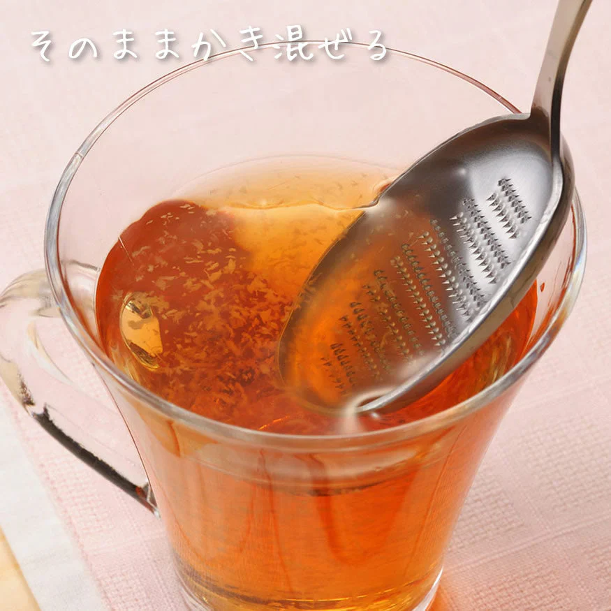 薬味おろしスプーン◆ しょうが にんにく おろし金 おろし器 すりおろし 唐揚げ 鍋 スプーン 食洗機OK わさびおろし