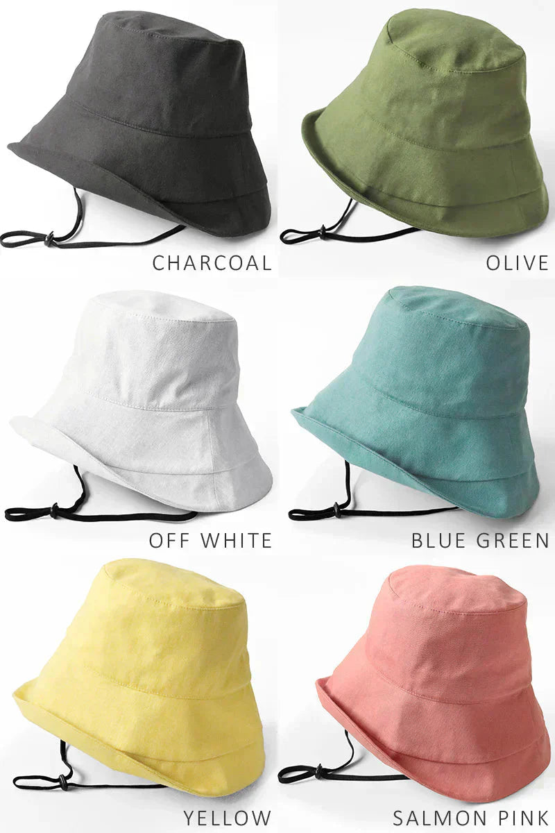 【XLサイズ58.5-61cm-サンドベージュ】【商品名：紐付き麻ポリブリムハット】