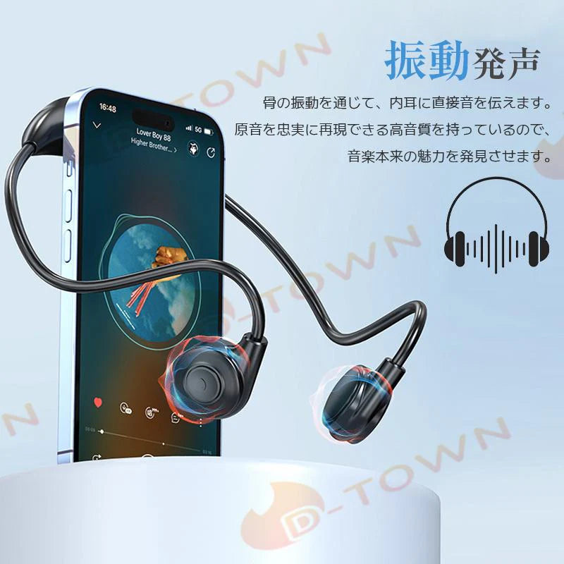 イヤレスイヤホン Bluetooth 5.3 ブルートゥースヘッドホン 耳掛け型 ヘッドセット 軽量 高音質 w629C(ブラック)