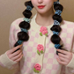 (ローヤルブルー)ヘアゴム6点セット スプリングヘアゴム ブレス まとめ髪 プチプラ ヘアアクセサリー 痛くない からまない