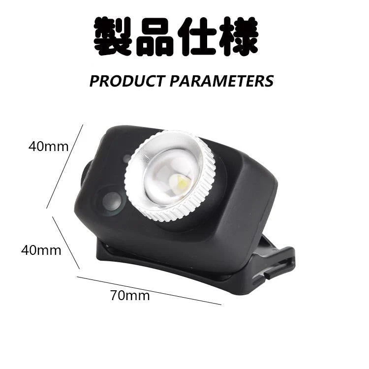 センサー付き　LEDヘッドライト USB充電式 人感センサー機能 長時間点灯　残量表示ランプ付き　 IPX45 釣りライト　防水 超軽量 防災 登山 キャップ 作業
