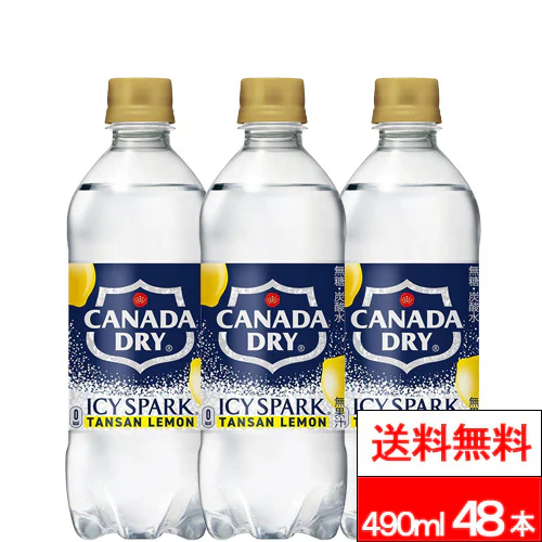 コカ・コーラ アイシー・スパーク フロム カナダドライ レモン 490ml 24本 2箱（計48本） 炭酸水 強炭酸水 炭酸 割材 アイシースパーク