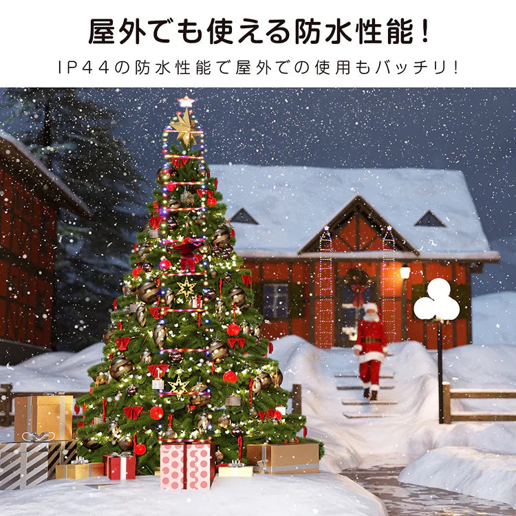 【シャンパンゴールド】イルミネーション クリスマス サンタクロース LED オーナメント 飾り 屋外 IP44 防水 USB給電 リモコン付き