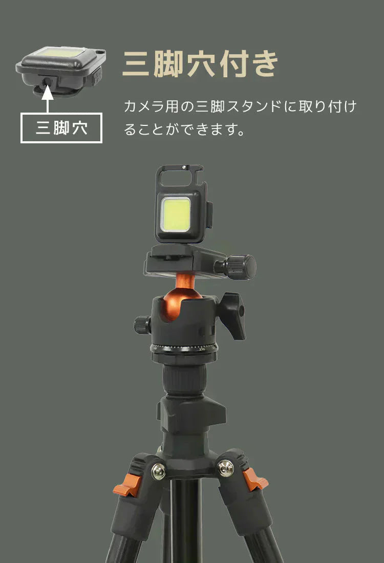 ミニ投光器 2個セット COBライト 充電式 小型ライト COB LED ライト 高輝度 1000lm IPX4 防水 4種点灯モード LED 投光器 作業灯 小型 携帯 ミニ ライト ハンディライト 懐中電灯 栓抜き 軽量 強力磁石付き