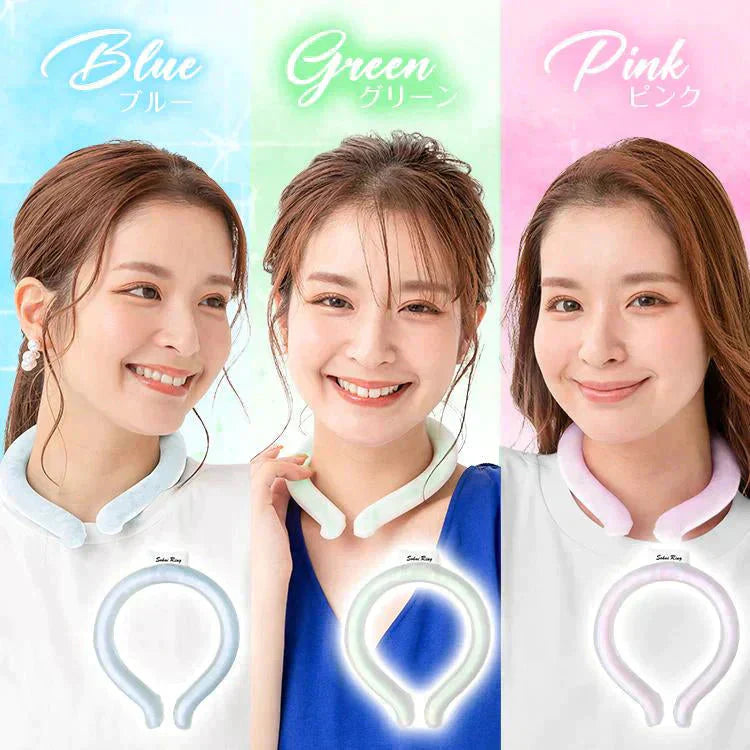 爽快リングW 「Lサイズ グリーン」 2層構造 28℃ 凍結 クール 長持ち 熱中症対策