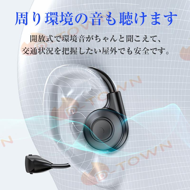 イヤレスイヤホン Bluetooth 5.3 ブルートゥースヘッドホン 耳掛け型 ヘッドセット 軽量 高音質 w629D(オレンジ)