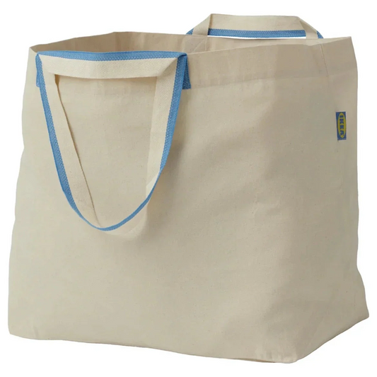 イケア バッグ キャリーバッグ L ナチュラル 50l 布 コットン 綿 100 (バッグIndia) SPIKRAK スピクラク