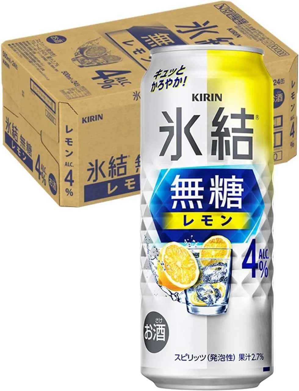 キリン 氷結 無糖レモン 4％ 500ml×1ケース/24本