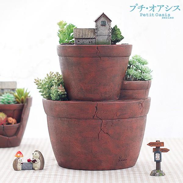 鉢 植木鉢 ポリ製 多肉植物 寄せ植え かわいい プチオアシス・天上の庭園 1個 女性 プレゼント