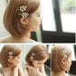 (ゴールド)ヘアピン 2点セット ヘアアクセサリー 木の葉 シンプル