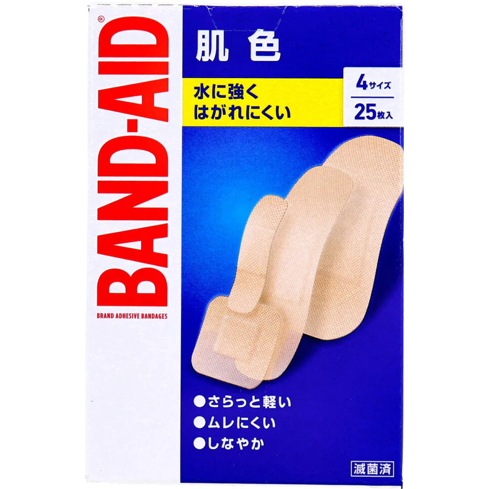 バンドエイド 肌色 滅菌済 4サイズ 25枚入り X6箱