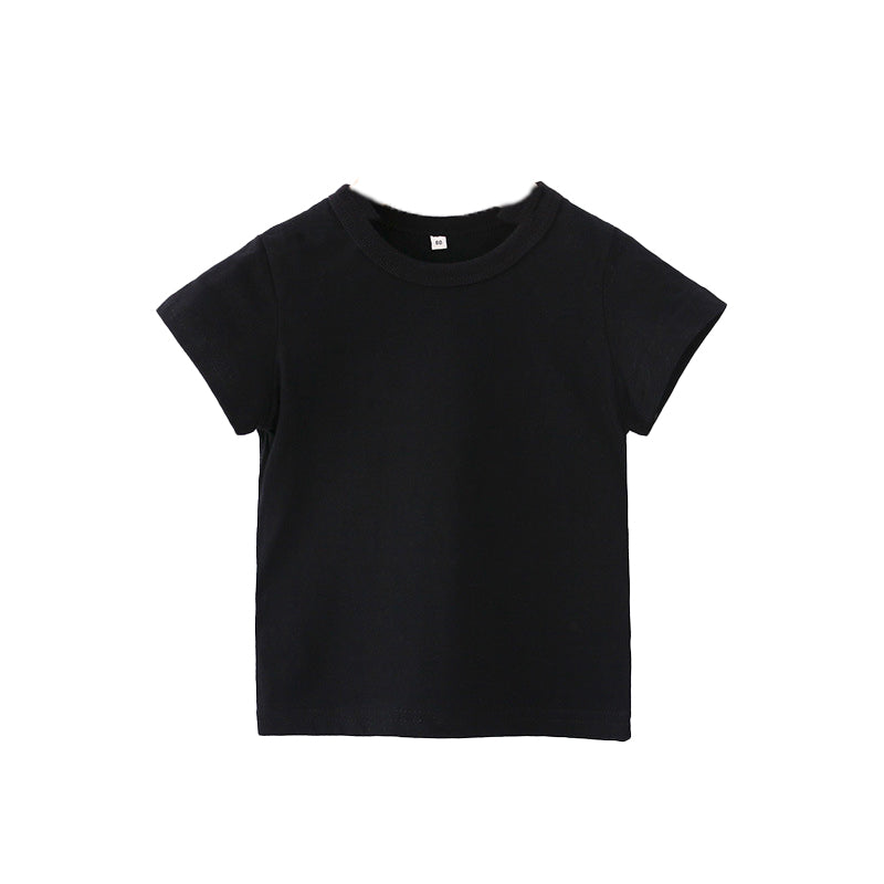 半袖 Tシャツ 黒 110cm 100％綿 無地 子供 キッズ 100 110 120 130 140 150 コットン 吸汗速乾 幼稚園 小学校 体育 体操着 発表会 運動会 ダンス 洗い替え 白 黒シャツ