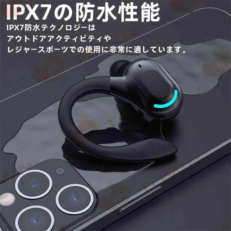 当日発送 Bluetooth ワイヤレスイヤホン 片耳 右耳 超軽量 耳掛け型 イヤホン 右耳用 ハンズフリー通話 マイク内蔵 iPhone/Android適用 s010B(ホワイト)
