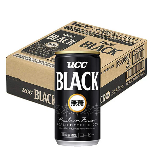 送料無料 UCC 上島珈琲 ブラック無糖 缶 185ml×30本/1ケース【ご注文は3ケースまで1個口配送可能】