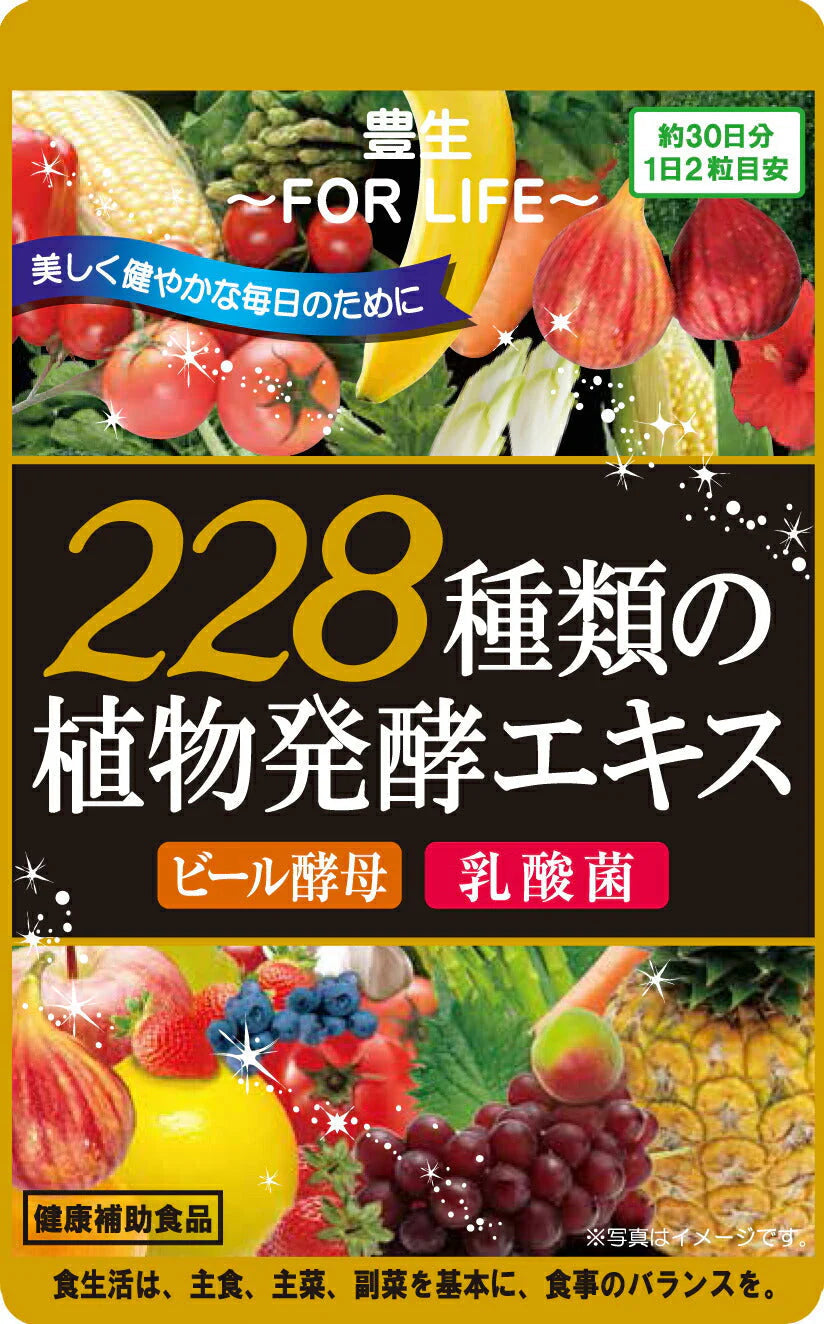 豊生　228種類の植物発酵エキス◆ 井藤漢方製薬 万田酵素 乳酸菌 ビール酵母 健康食品 サプリメント 国産 飲みやすい 野菜不足 食事バランス 健康 ヘルスケア 簡単 補給 30日分 １ヶ月分