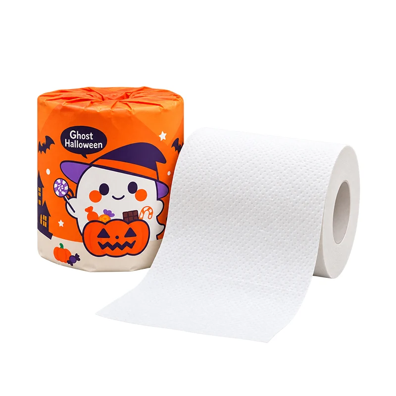 個包装100個 ゴーストハロウィン トイレットペーパー ダブル27.5M