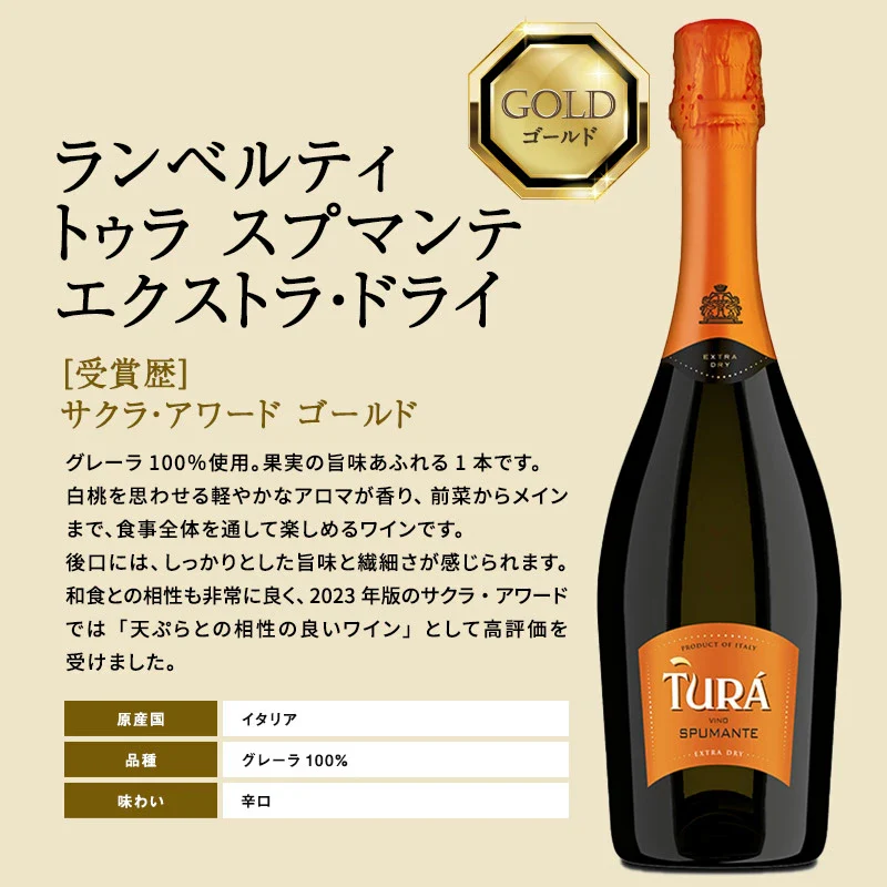高品質 辛口スパークリングワイン 3本 飲み比べセット イタリア産 サクラアワード ダブルゴールド 金賞入り［常温］【3〜4営業日以内に出荷】【送料無料】[W]