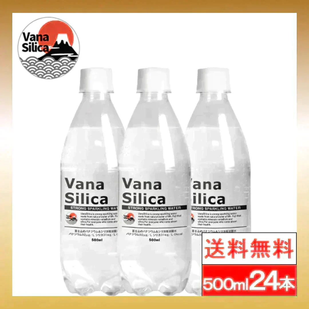 【1ケース】【送料無料】 富士山のバナジウム＆シリカ 強炭酸水 VanaSilica（バナシリカ） 500ml 24本 プレーン