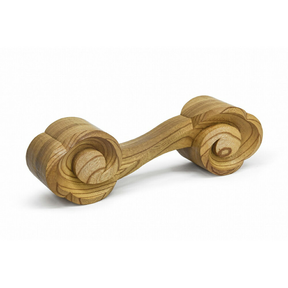 【3人シェア買いでお得】木彫りのダンベル 2kg　ケヤキ【お届け不可地域：北海道・沖縄・離島】
