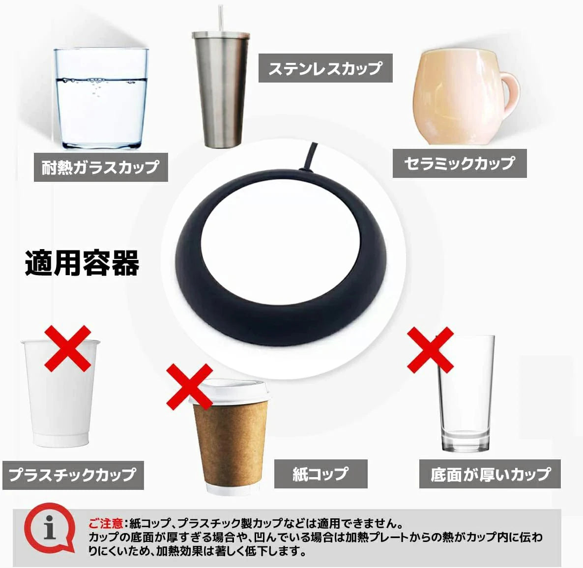 加熱コースター　低消費電力　高温ABS製　USB電源　 温かい 冷めにくい お茶 コーヒー ココア スープ カップスープ オフィス　マグカップウォーマー 保温コースター カップウォーマー 卓上 コップ 保温器 温め コーヒー オフィス コースター 卓上 デスク w253D(浅木纹 )