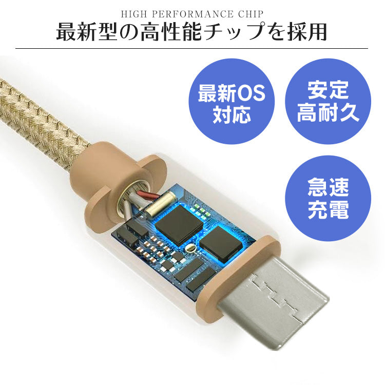 【2ｍ】【ピンク】充電ケーブル type-c 1m 1.5m 2m 3m 0.25m 0.5m タイプC Type-C USB 充電コード 充電器 高速充電 android アンドロイド データ転送 iPhone 15 / iPad Pro / Xperia XZs / Xperia XZ / Xperia X compact / Nexus 6P / Nexus 5X 等