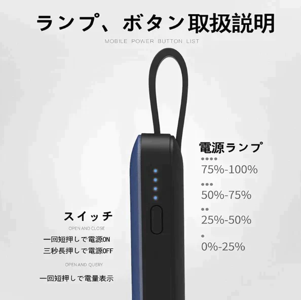 「在庫処分商品」「ゴールド」モバイルバッテリー 2.1A急速充電 12000mAh 大容量 iPhone ケーブル不要 軽量 LED 残電量表示  USBポート スマホ充電器 便利 iPhone iPad