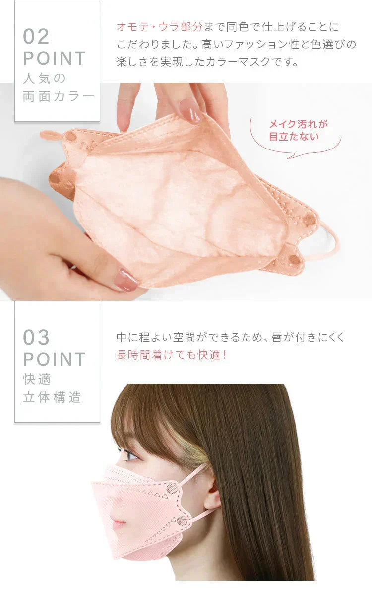 【ふつうサイズ】【ハニー】【100枚セット】耳紐同色 立体マスク 3D マスク 4層構造 両面同色 5枚ずつ 個包装 くちばし 不織布 マスク 小顔 美 シルエット 使い捨て 血色 マスク カラー カラーマスク ジュエルフラップマスク Jewel Flap Mask 公式 WEIMALL 94-c 花粉症 花粉症対策 予防