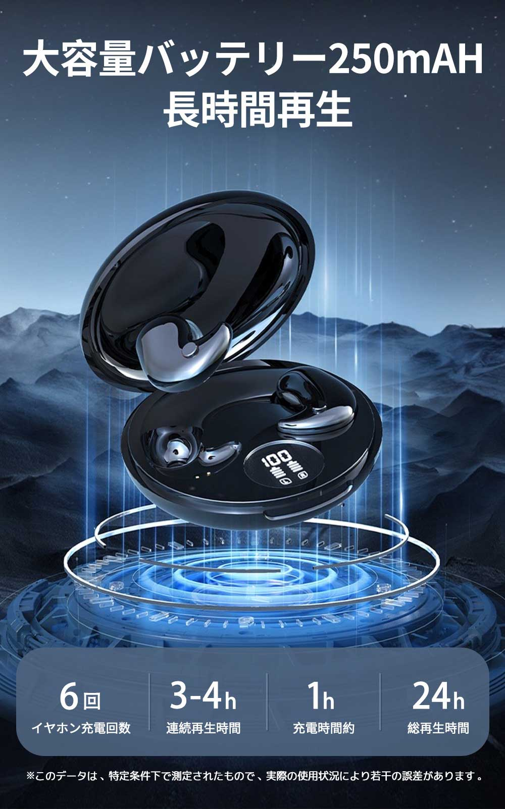 【Bluetooth 5.4で安定した接続】＼ブラック／ブルートゥースイヤフォン ヘッドフォン イヤホン bluetooth マイク 耳栓 イヤフォン ワイヤレス iphone イヤホン ヘッドホン 受話器 ヘッドホーン レシーバ レシーバー イヤピース ワイヤレスイヤフォン インイヤーモニター 片耳 両耳 左右分離型 イヤホン