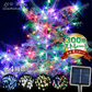 イルミネーション ソーラー ストレートライト 暖色 17ｍ 300球 クリスマス イルミ 屋外 led 防水 自動点灯 8パターン点滅 国華園