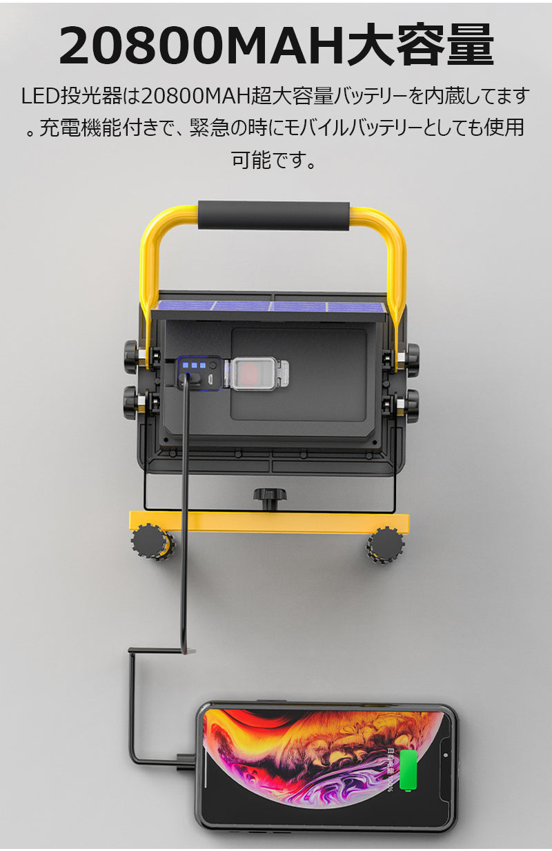 当日発送 ソーラー 充電式 投光器 新仕様 LEDポータブル 角度調整 モード調光 屋外用 ライト 釣り 懐中電灯 フィッシング ライト IP65防水仕様 w197C(タイプC)