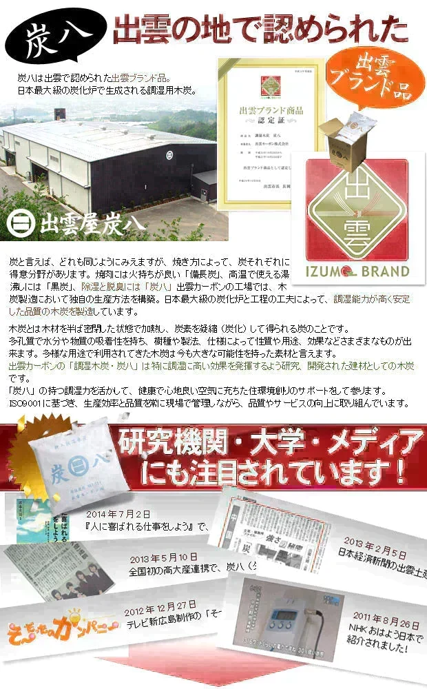 調湿木炭 炭八 室内用大袋 1個入