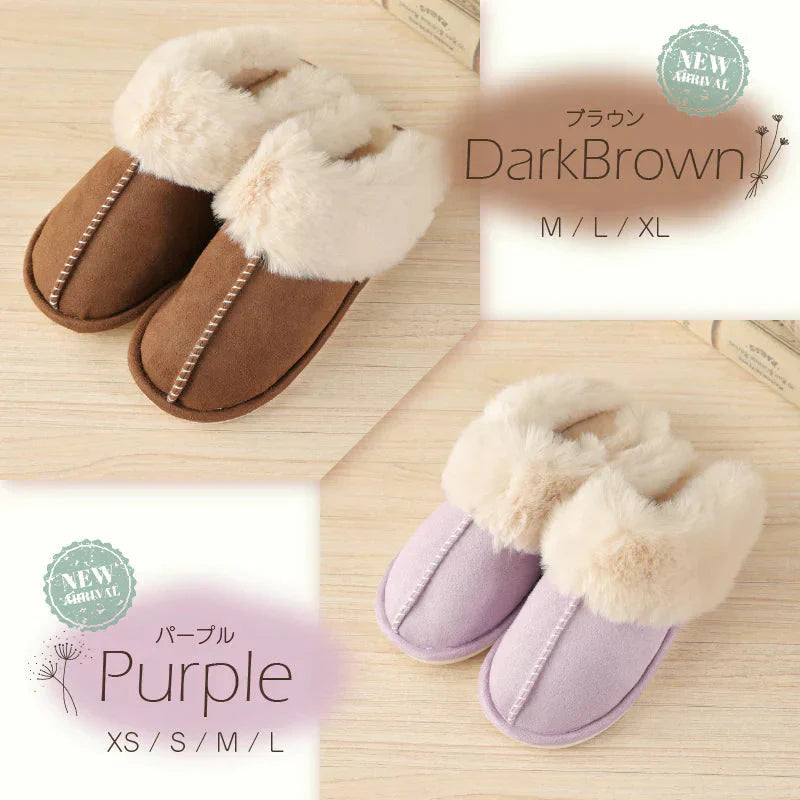 【色お任せ /XSサイズ /圧縮梱包】ルームシューズ スリッパ ムートン 風 厚底 カップル メンズ レディース 来客用 もこもこ 暖かい かわいい おしゃれ ファー 冷え防止 屋内 寒さ対策 秋冬 冬用 フェイクファー 室内履き 新生活 プレゼント