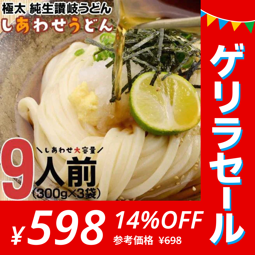 讃岐うどん 9食 本場 製造直売 送料無料【ゲリラセール】
