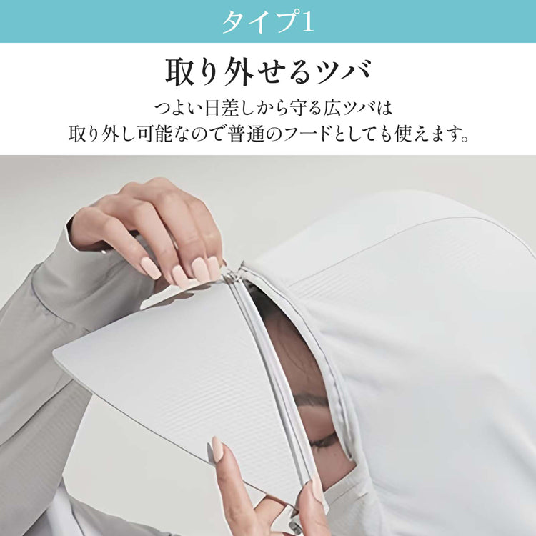 UVパーカー 「グレー色・Mサイズ」接触冷感・吸汗速乾・日焼防止