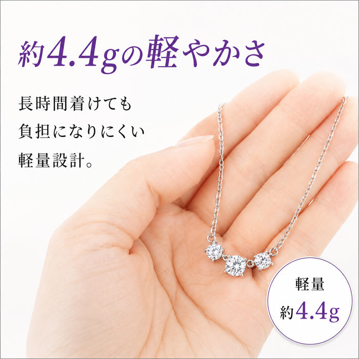 磁気ネックレス 女性用 おしゃれ 医療機器 両吊タイプ 煌くスリーストーン磁気ネックレス キュービックジルコニア  横並び ネックレス 肩こり 血行促進 健康アクセサリー