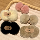 (ベージュ)ヘアクリップ モコモコ　ファーバンスクリップ ヘアアクセサリー  韓国 ボア バレッタ 秋 冬 レディース ボリューム 大きめ 髪飾り 髪留め