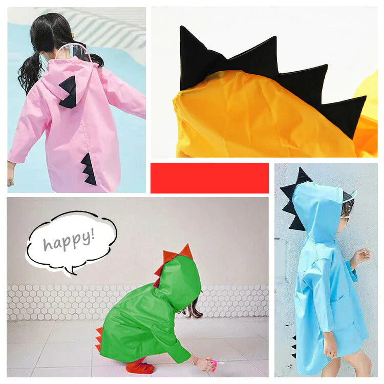 【レッド 110サイズ XLサイズ】レインコート 恐竜 キッズ 子供用 怪獣かわいい カッパ 雨がっぱ カラフル レインウェア レインポンチョ キッズレインコート 雨具 携帯 旅行 防水 撥水 保育所 保育園 幼稚園 小学生 小学校 低学年 男の子 女の子