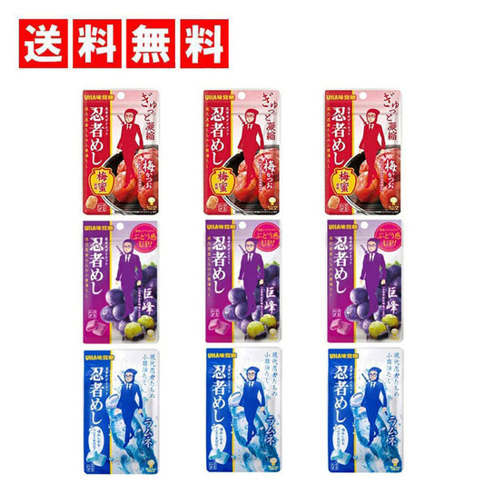 【送料無料】忍者めし 3種×各3（ 梅かつお　巨峰　ラムネ ）計9個セット