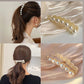 (ブラック)バナナクリップ ヘアクリップ 大きめ パール ヘアアクセサリー 髪留め 結婚式 パーティ シンプル 大人かわいい