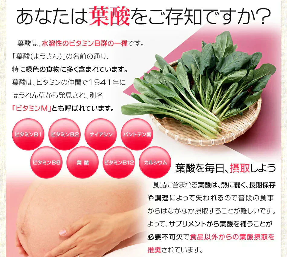 葉酸＆ヘム鉄《約1ヶ月分》 一粒葉酸/400μg  カルシウムビタミン入り サプリ/葉酸サプリ/ヘム鉄サプリ