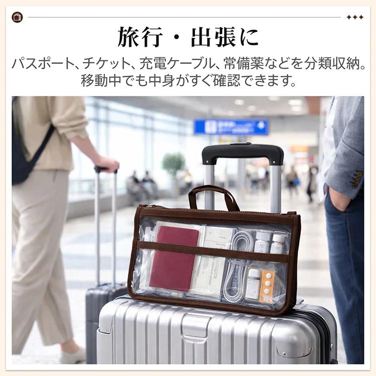 【オレンジ】 クリアバック 透明バック バックインバック ビニールバッグ 化粧ポーチ キャンプ 旅行 温泉 サウナ
