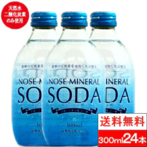 【1ケース】  能勢 ミネラルソーダ 炭酸水（瓶）300ml×24本  ミネラルソーダ 能勢酒造 瓶 日本 炭酸 炭酸飲料 割材