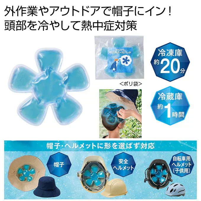【2個セット】ひんやり帽子用クールパッド 冷感パッド 熱中症対策 冷却シート 帽子インナー クールインナーパッド 暑さ対策グッズ 夏用 ひんやりグッズ 頭部冷却 冷感グッズ 屋外作業 スポーツ観戦 通勤通学 繰り返し使用 洗えるコンパクトパッド